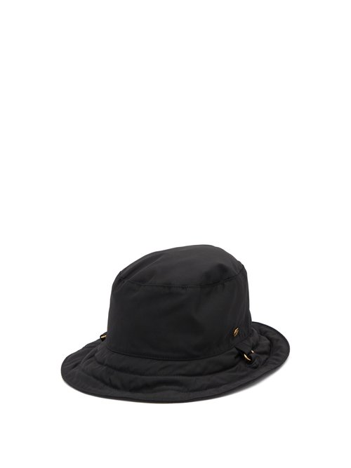 Gucci - Reversible Gg-plaque Shell Bucket Hat - Mens - Black