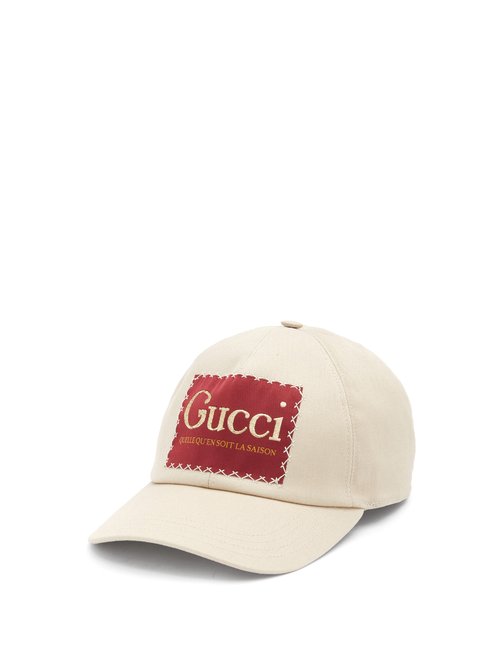 Gucci - Logo-embroidered Cotton-twill Cap - Mens - Beige