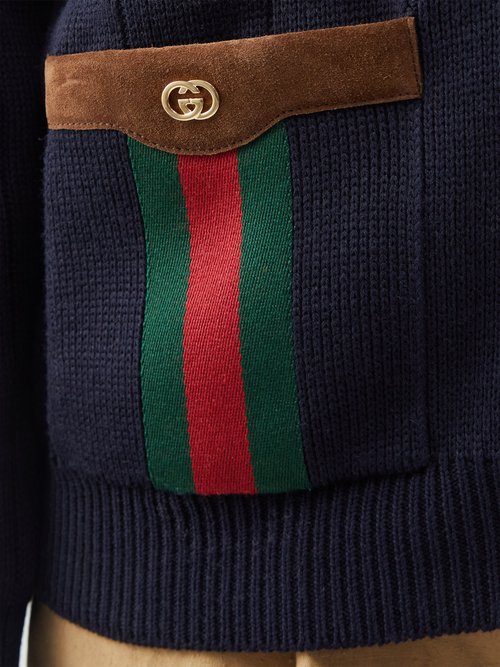 Gucci GG Motif Knitted Jumper in Blue for Men