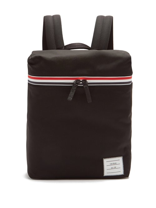 Thom Browne - Tricolor-striped Small Technical-canvas Backpack - Mens - Black