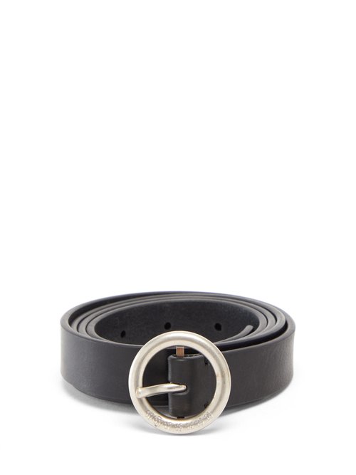 Maison Margiela - Round-buckle Leather Belt - Mens - Black