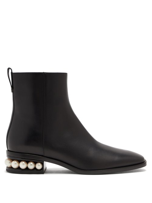 Nicholas Kirkwood Casati pearl-heel leather ankle boots