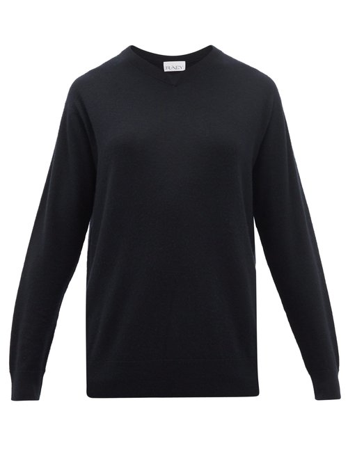 Raey - V-neck Cashmere Sweater Navy