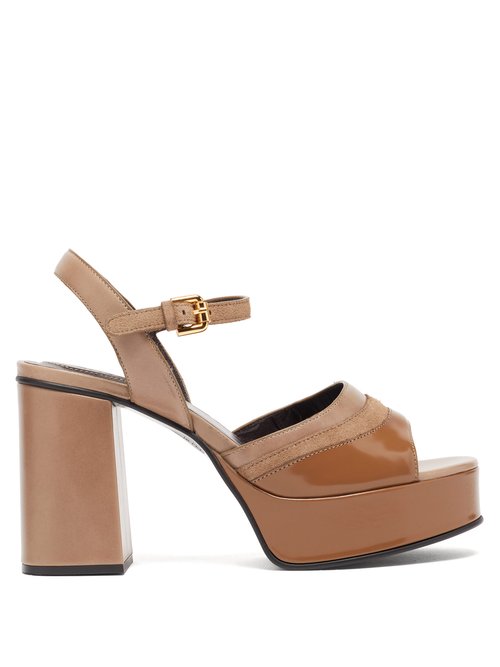 See By Chloé - Leather Platform Sandals - Womens - Beige