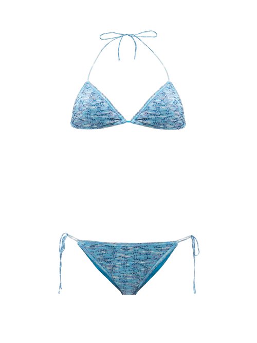 Missoni Mare - Lamé Triangle Bikini Blue Multi Beachwear