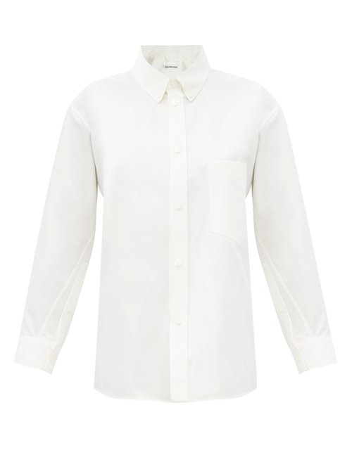 Balenciaga - Asymmetric Cotton-poplin Shirt - Womens - White