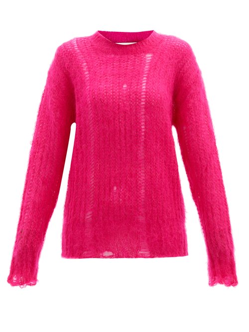 Golden Goose - Distressed Mohair-blend Sweater Pink