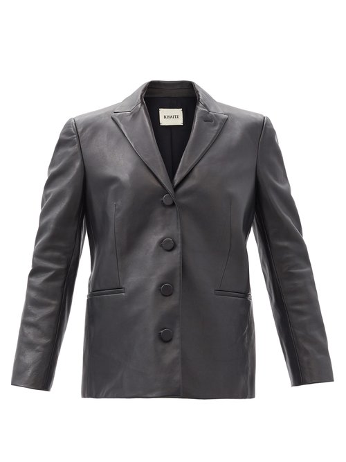 Khaite - Joan Single-breasted Leather Jacket Black
