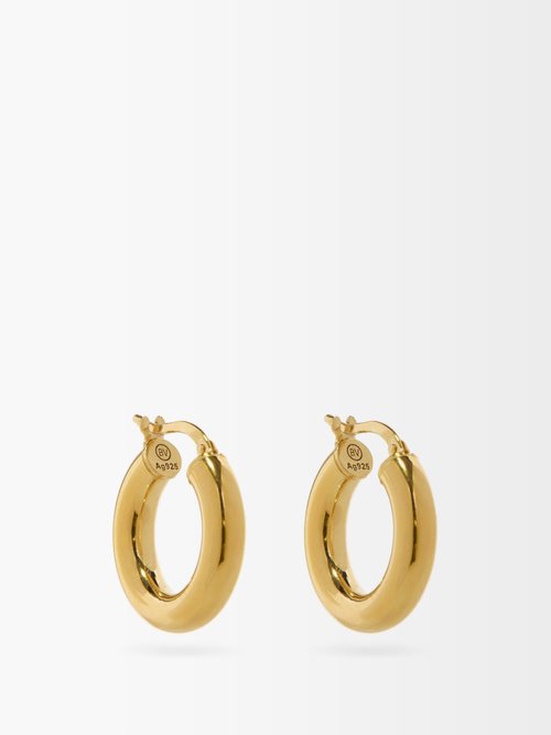 Gold-plated Sterling-silver Hoop Earrings