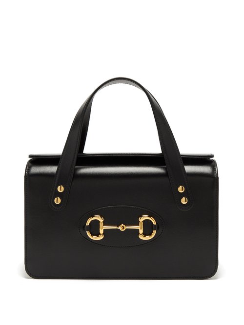 Gucci - 1955 Horsebit Boston Small Leather Handbag - Womens - Black
