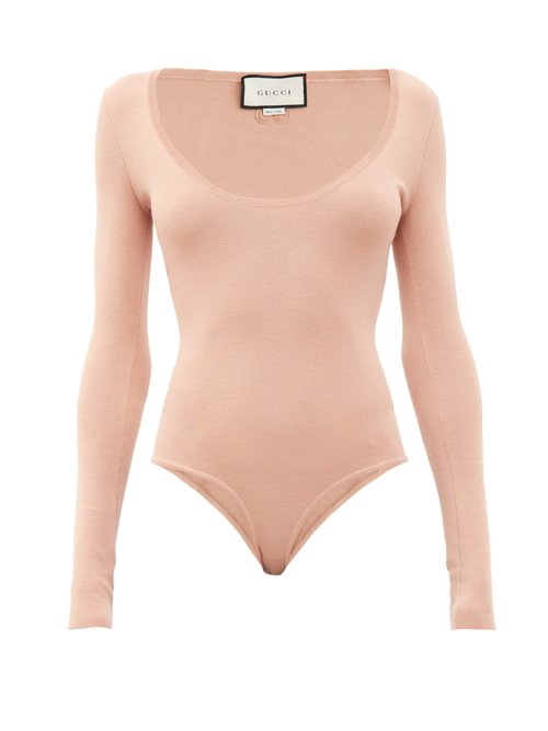 Gucci – Scoop-neck Cashmere-blend Bodysuit Light Pink