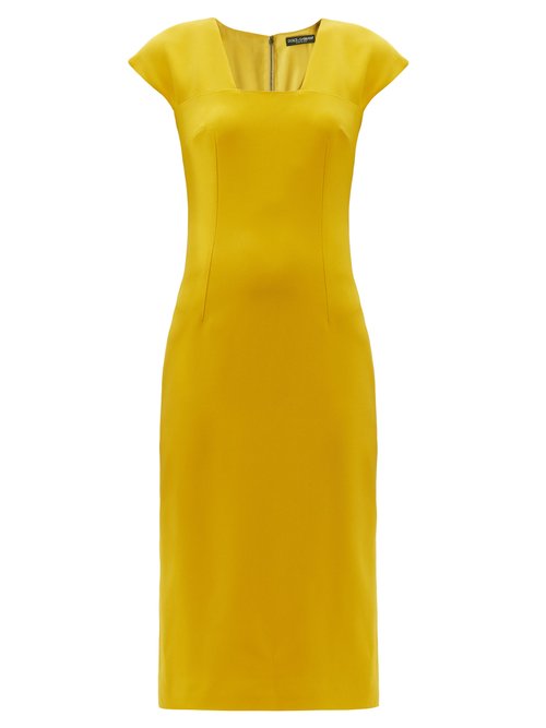 Dolce & Gabbana - Tailored Cady Pencil Dress Yellow