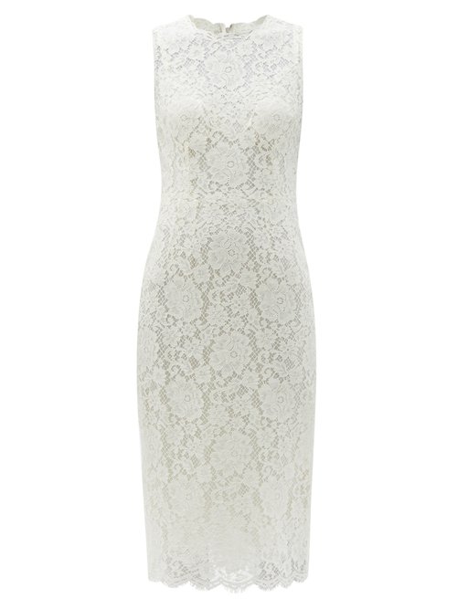 Dolce & Gabbana - Sleeveless Cordonetto-lace Midi Dress White