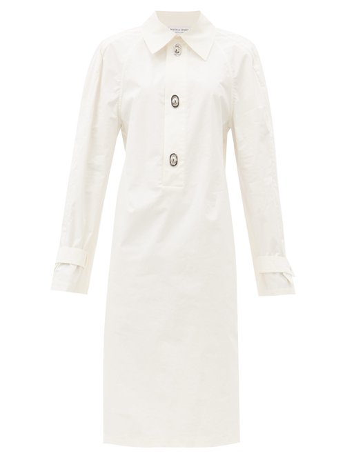 Bottega Veneta - Point-collar Twill Shirt Dress White