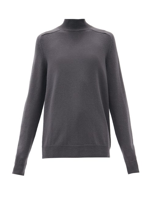 Bottega Veneta - High-neck Wool Sweater Dark Grey
