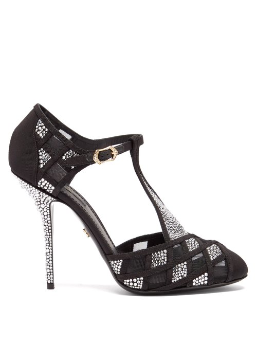 Dolce & Gabbana – Crystal-stiletto Faille Pumps Black Silver