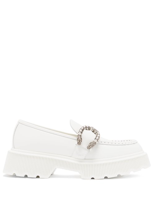 Gucci – Hunder Dionysus-buckle Leather Loafers White