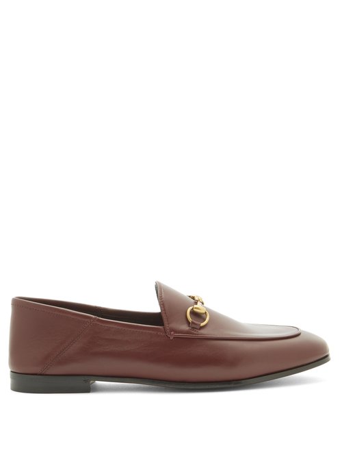 Gucci – Brixton Collapsible-heel Leather Loafers Burgundy