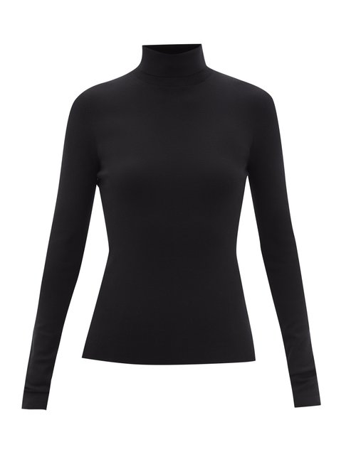 Joseph - Roll-neck Silk-blend Sweater Black