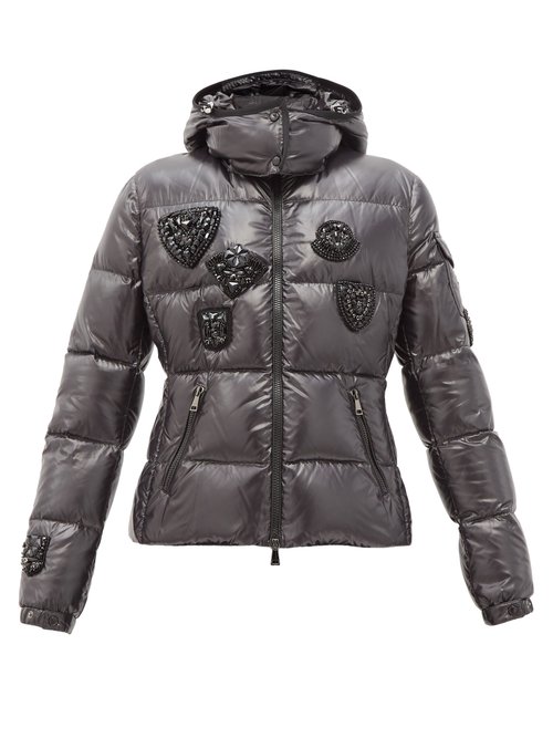 Moncler - Ouanne Beaded Quilted Down Jacket Black