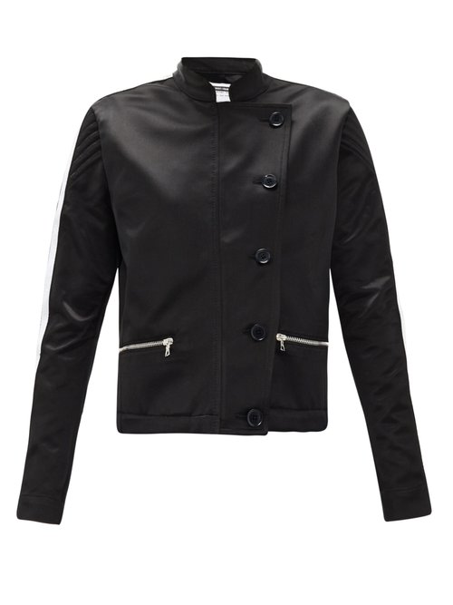 Buy Bolt X Edie - Scramble Side-stripe Upcycled Cotton-satin Jacket Black online - shop best BOLT X Edie clothing sales