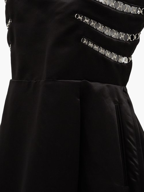 Buy Noir Kei Ninomiya Eyelet-embellished Open-back Satin Midi Dress Black online - shop best Noir Kei Ninomiya clothing sales
