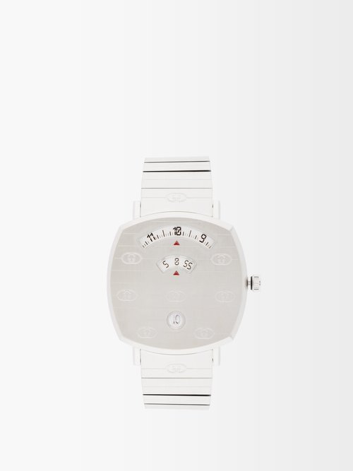 Gucci - Grip Three-window Stainless-steel Watch - Womens - Silver
