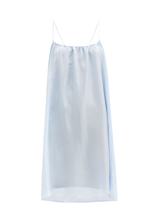 Loup Charmant - Racerback Silk-poplin Mini Dress Light Blue