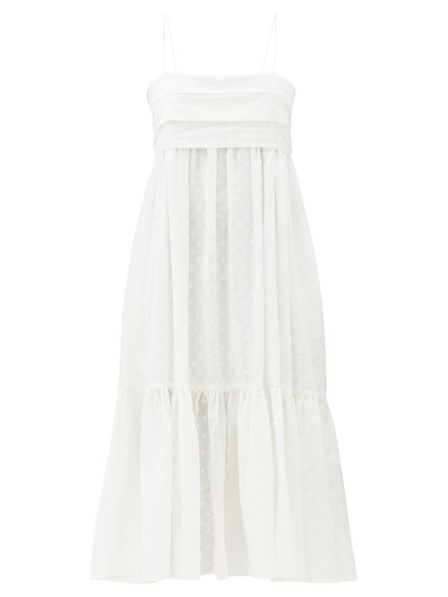 Loup Charmant - Iliana Tie-back Organic-cotton Midi Dress White