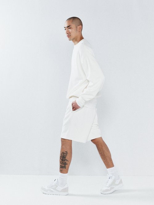 Raey - Oversized Cotton-jersey Sweat Shorts - Mens - White