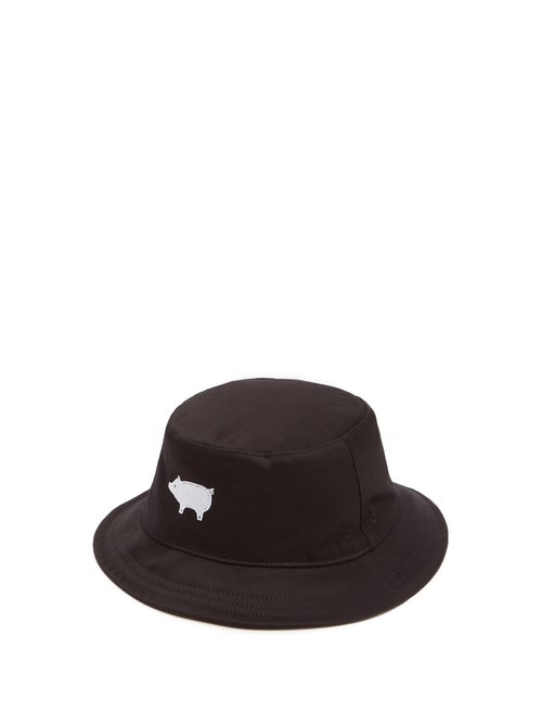 Thom Browne - Pig-embroidered Bucket Hat - Mens - Black