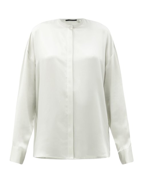 Buy Haider Ackermann - Dali Stand-collar Silk Shirt Grey online - shop best Haider Ackermann 