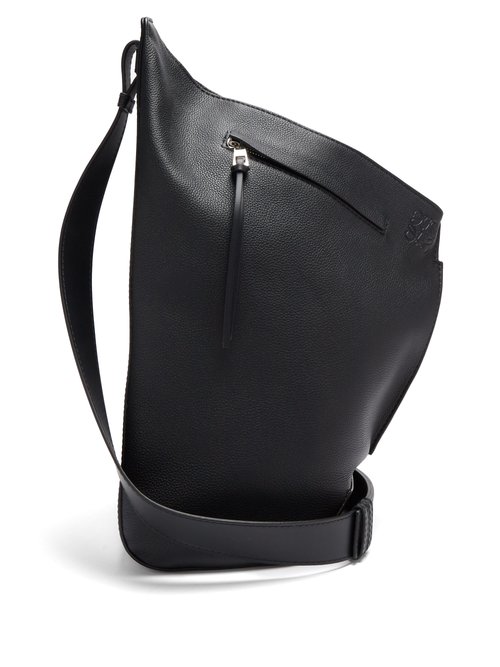 Loewe - Anton Small Grained-leather Backpack - Mens - Black