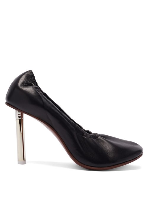 Vetements – Lighter-heel Leather Ballerina Pumps Black