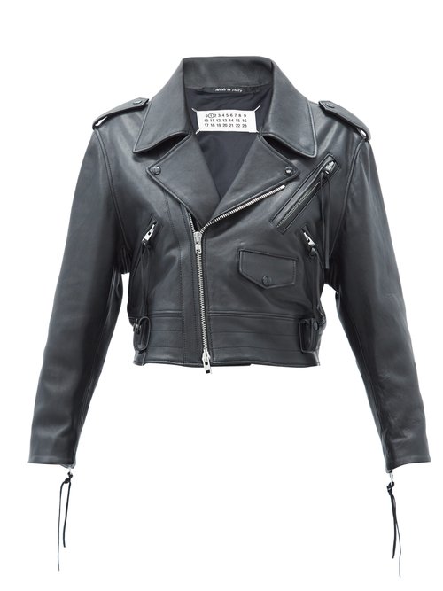 Maison Margiela – Cropped Leather Jacket Black