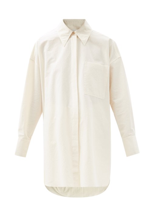 Ssone - Astrid Organic Cotton-blend Shirt Ivory