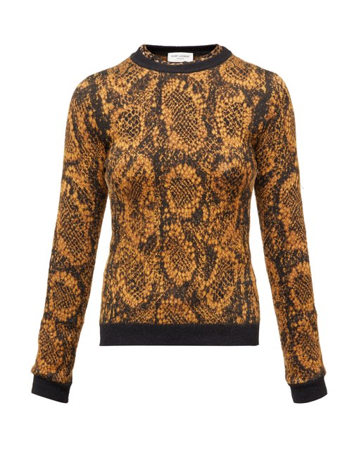Saint Laurent - Snake Jacquard Sweater Black Gold