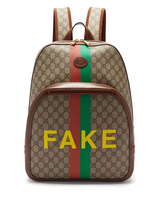 Gucci - Fake/not Logo-print Gg Supreme Backpack - Mens - Brown Multi