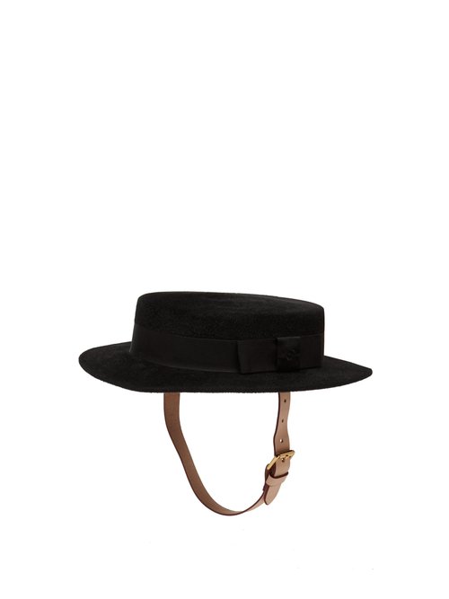 Gucci - Leather-trimmed Felt Fedora Hat - Mens - Black