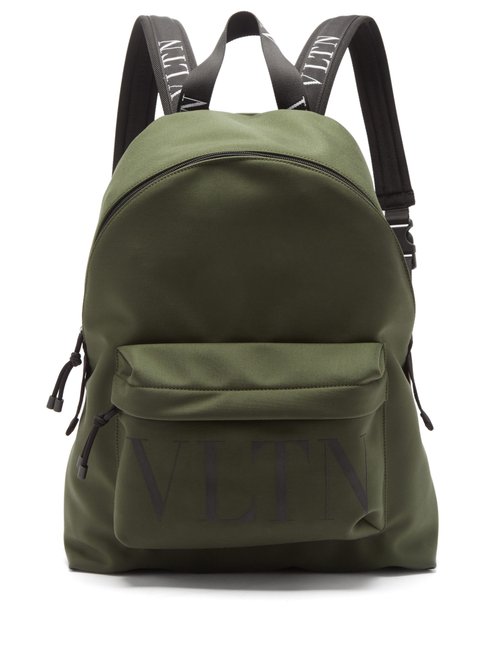 Valentino Garavani - Vltn-logo Canvas Backpack - Mens - Khaki