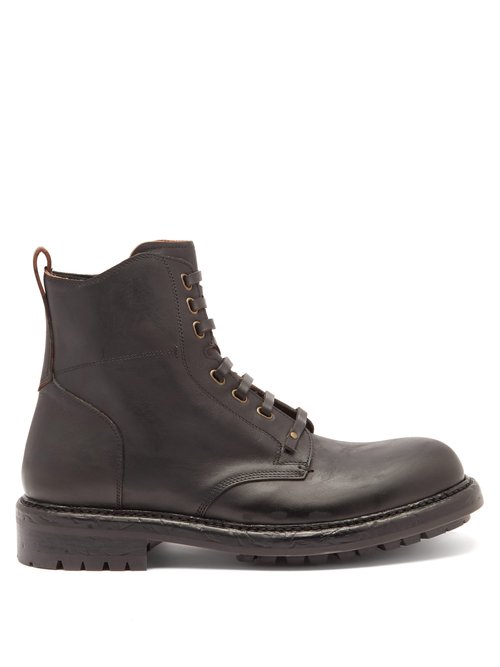 Dolce & Gabbana Bernini Distressed-sole Leather Boots