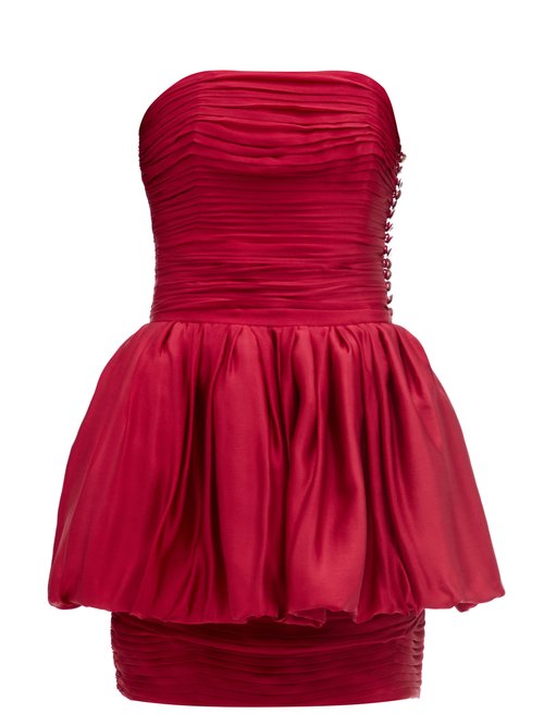 Buy Alexandre Vauthier - Layered Silk-satin Mini Dress Red online - shop best Alexandre Vauthier clothing sales