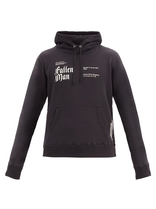 Undercover - Fallen Man Cotton-jersey Hooded Sweatshirt - Mens - Black