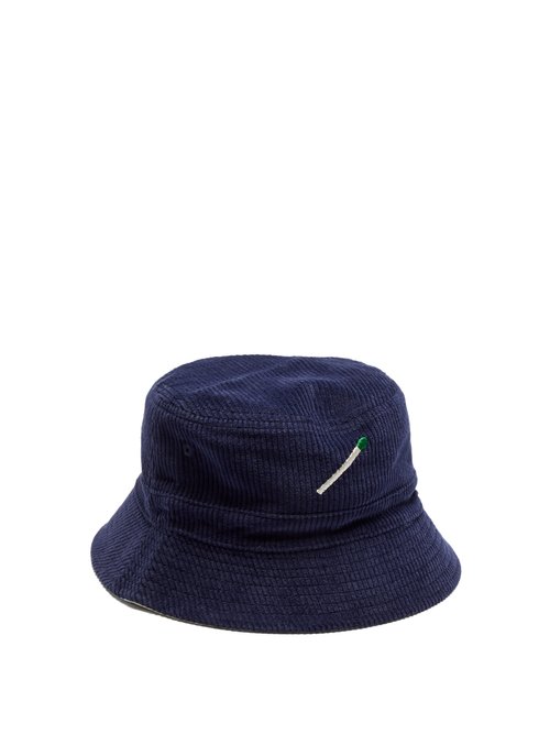 Nick Fouquet - Reversible Cotton-corduroy Bucket Hat - Mens - Navy