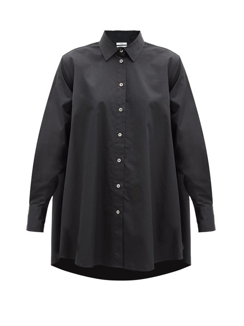 Co - A-line Cotton-sateen Shirt Black