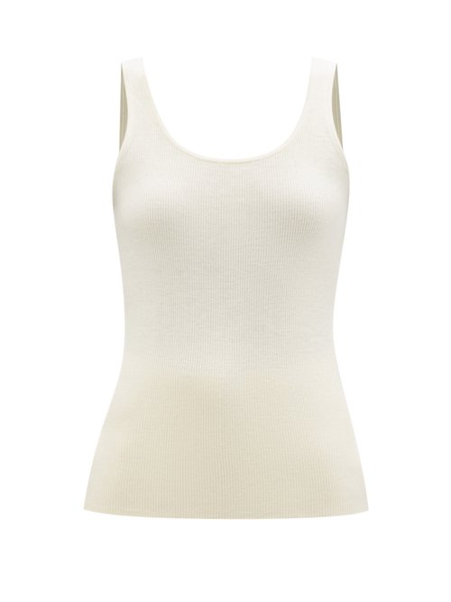 Co - Scoop-neck Ribbed-knit Cashmere Tank Top Ivory
