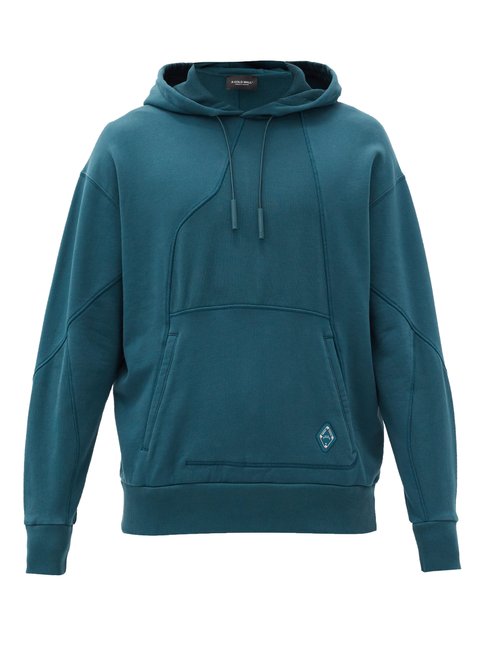 A-Cold-Wall* - Panelled Cotton-jersey Hooded Sweatshirt - Mens - Blue
