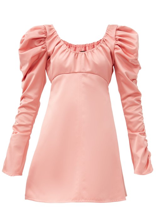 Ellery - Amiata Off-the-shoulder Satin Mini Dress Pink