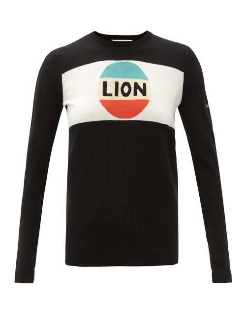Bella Freud - Lion-intarsia Wool Sweater Black