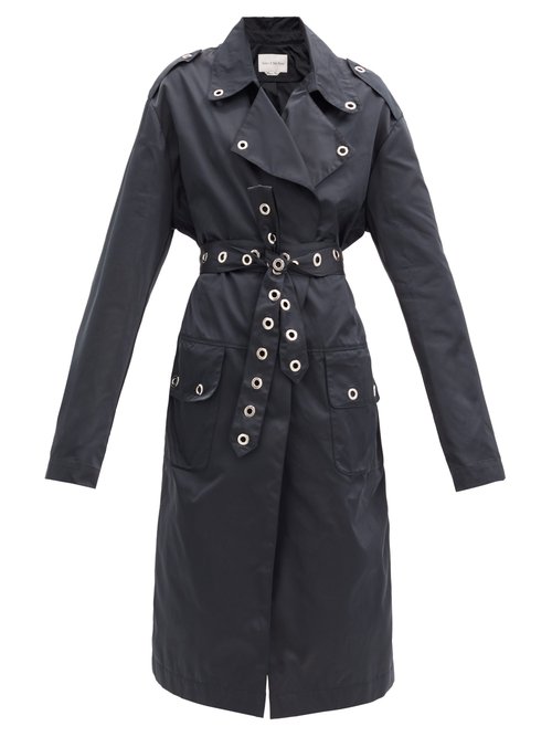 Buy Ludovic De Saint Sernin - Eyelet-embellished Trench Coat Black online - shop best Ludovic de Saint Sernin clothing sales